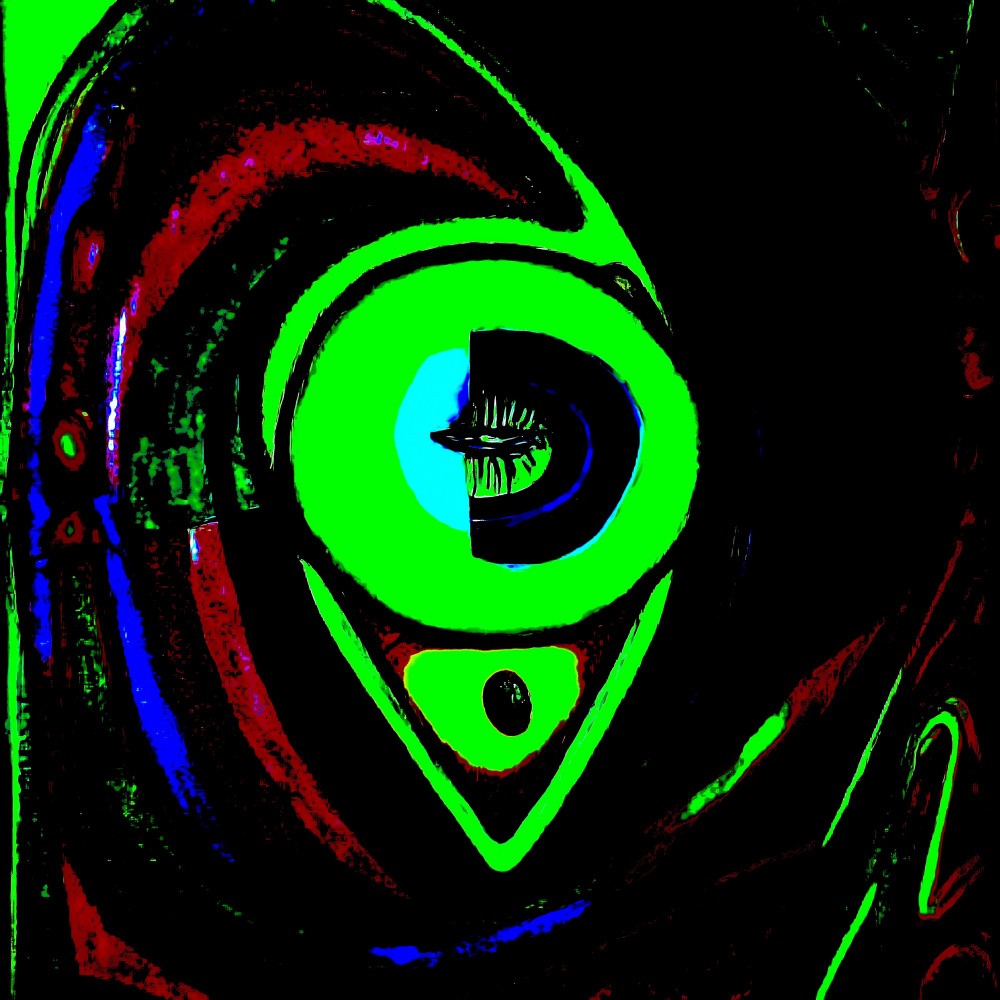 A digital dreamscape of swirling green and crimson hues