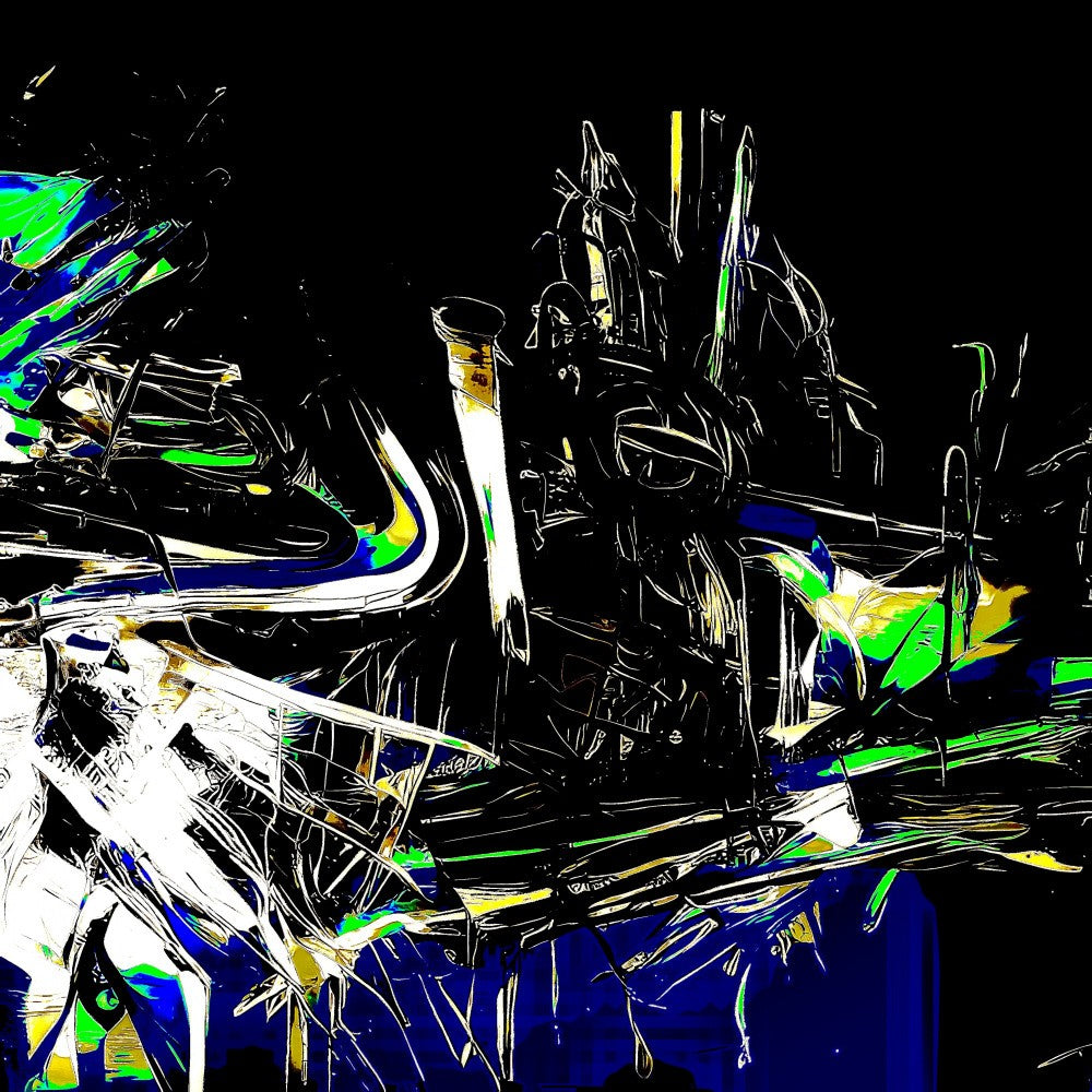 A digital dreamscape of abstract lines and vivid hues
