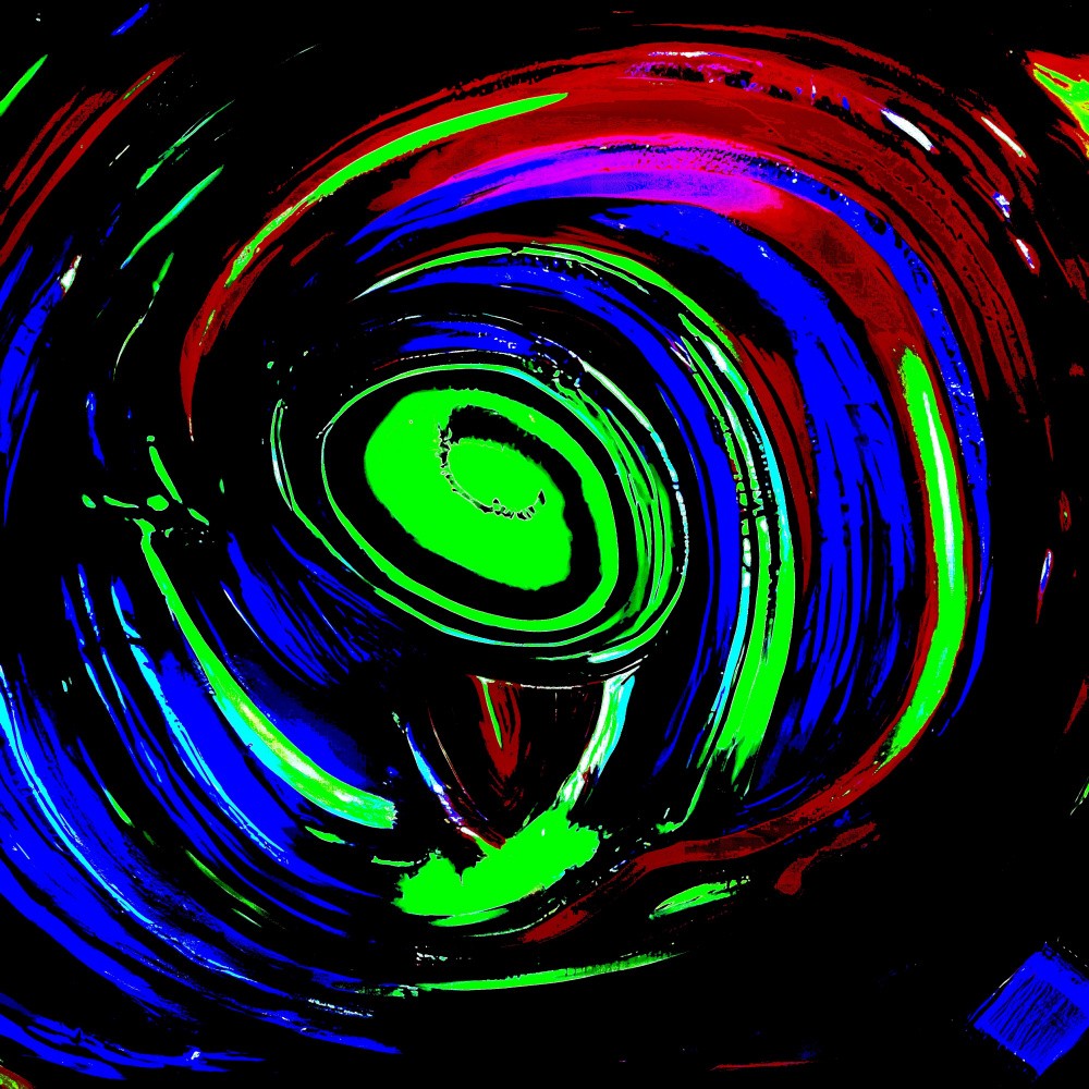 A digital dream of swirling colors in neon hues