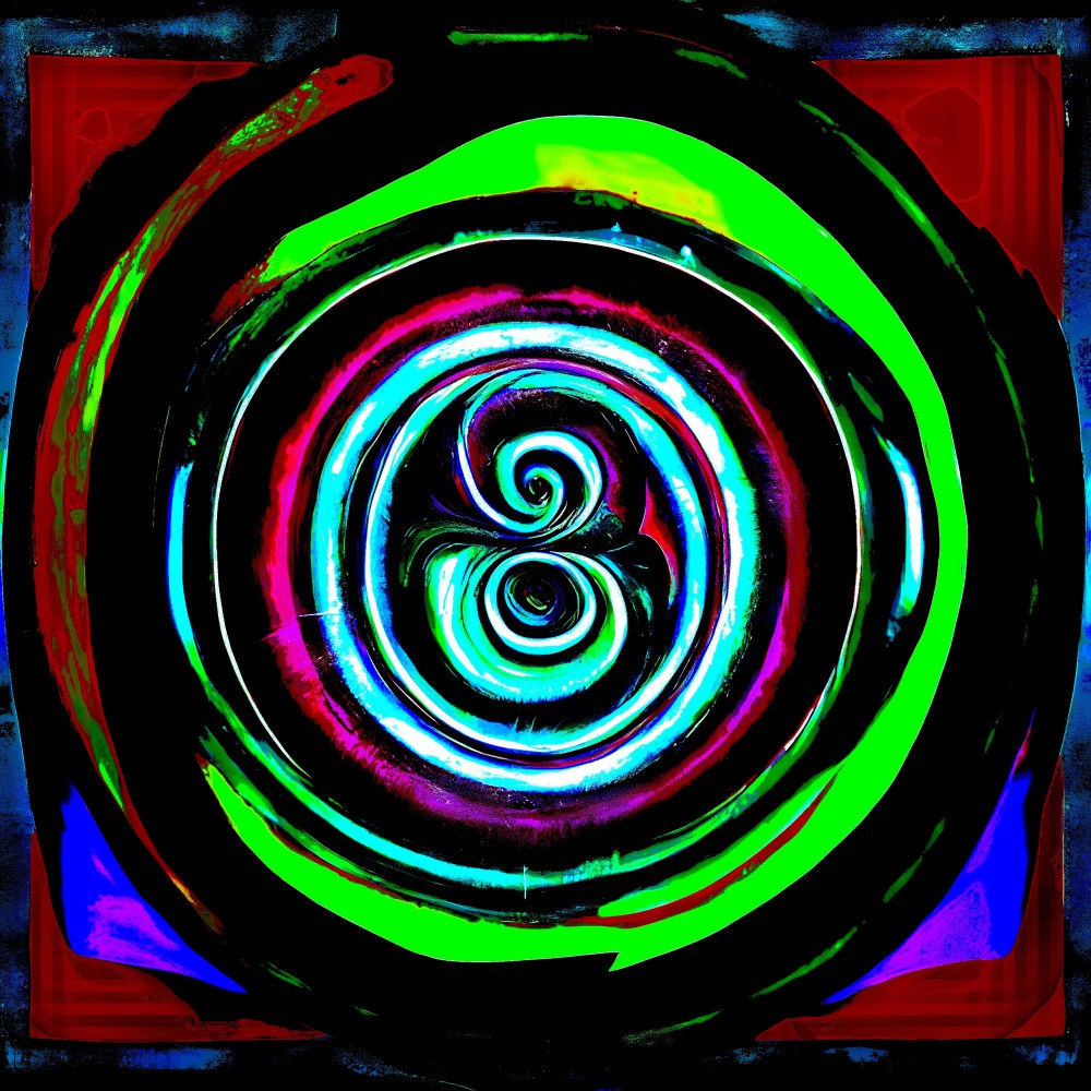 A digital dreamscape of intertwined spirals in vivid hues