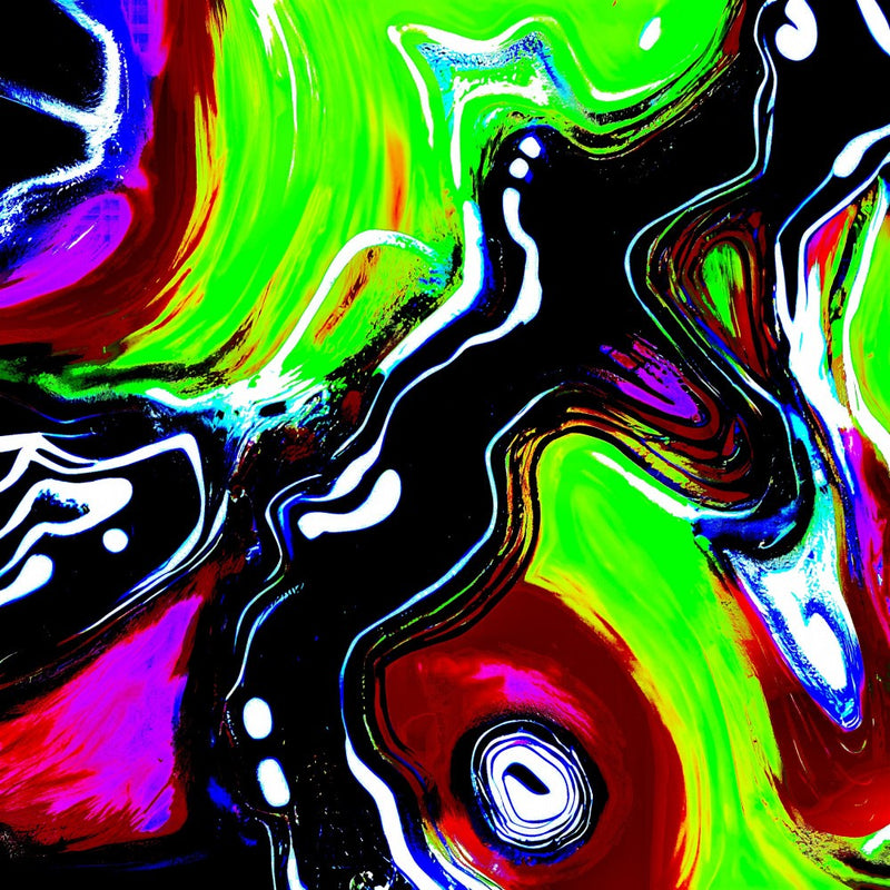 Vibrant swirls of digital dreamscape: a psychedelic abstract painting
