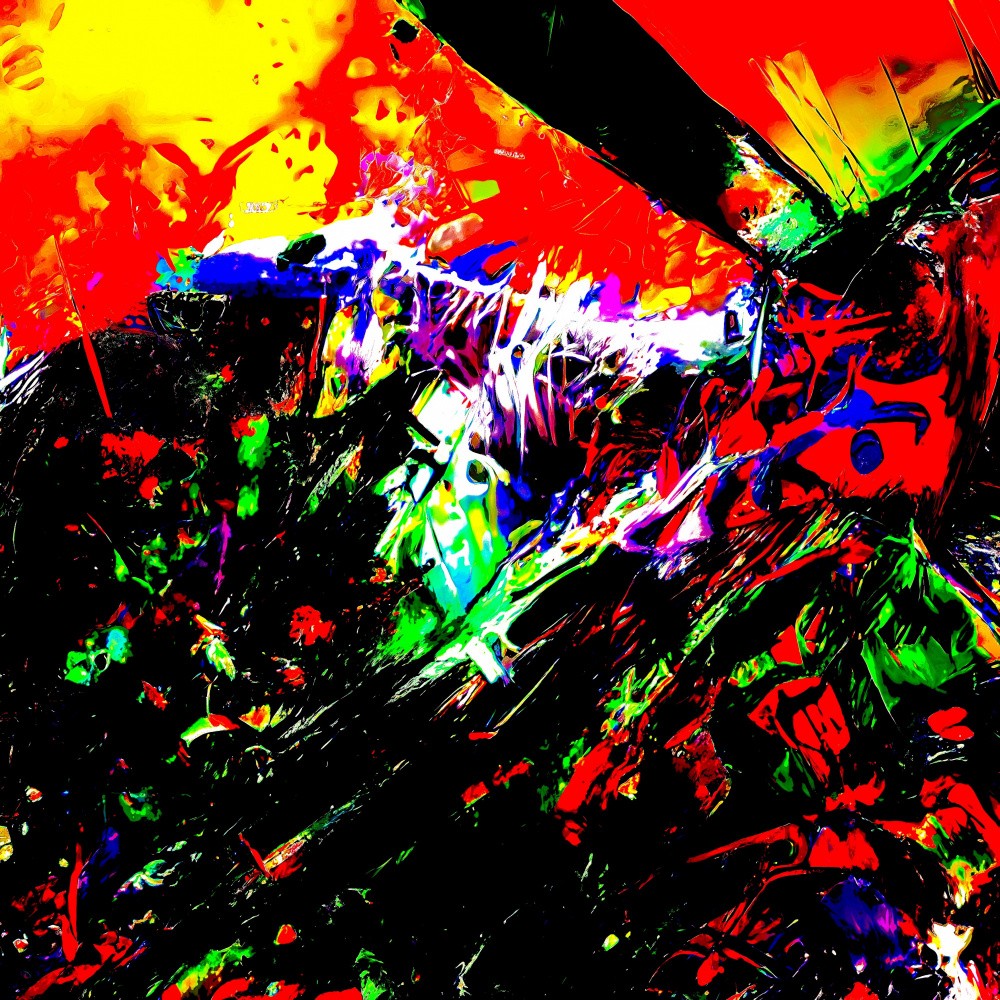 A digital dream in vibrant hues: abstract expressionism in motion