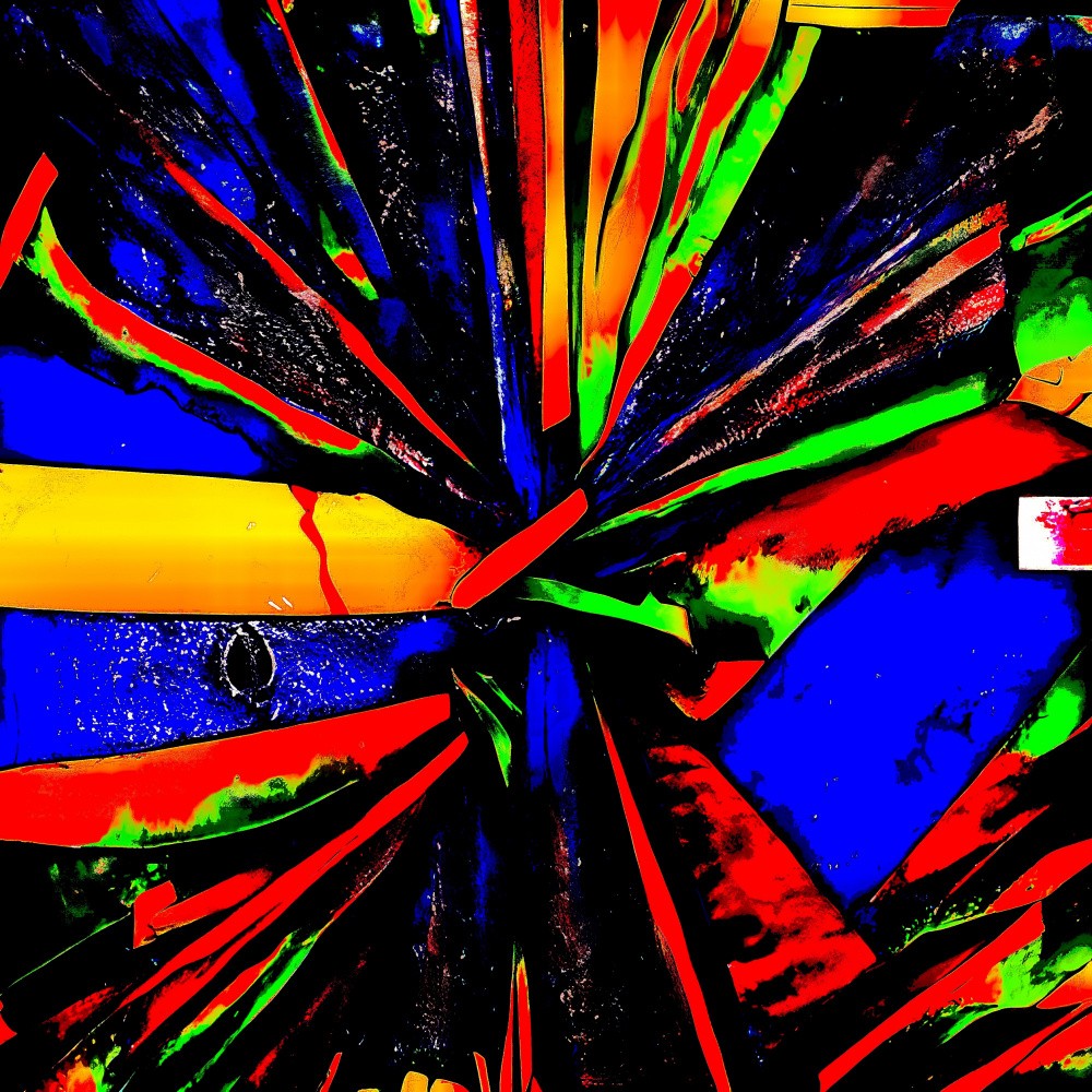 Digital dreamscape: a burst of color and texture in a digital abstract