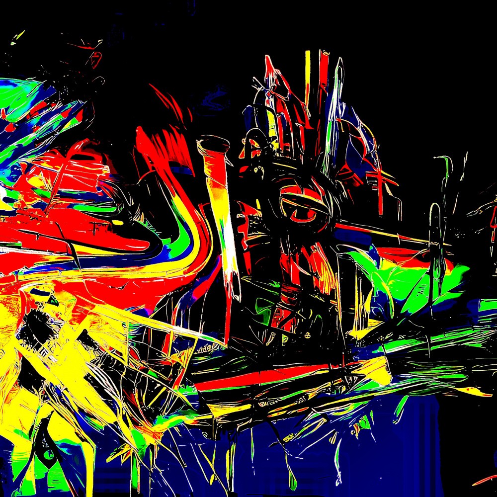 Vibrant digital strokes of abstract imagination
