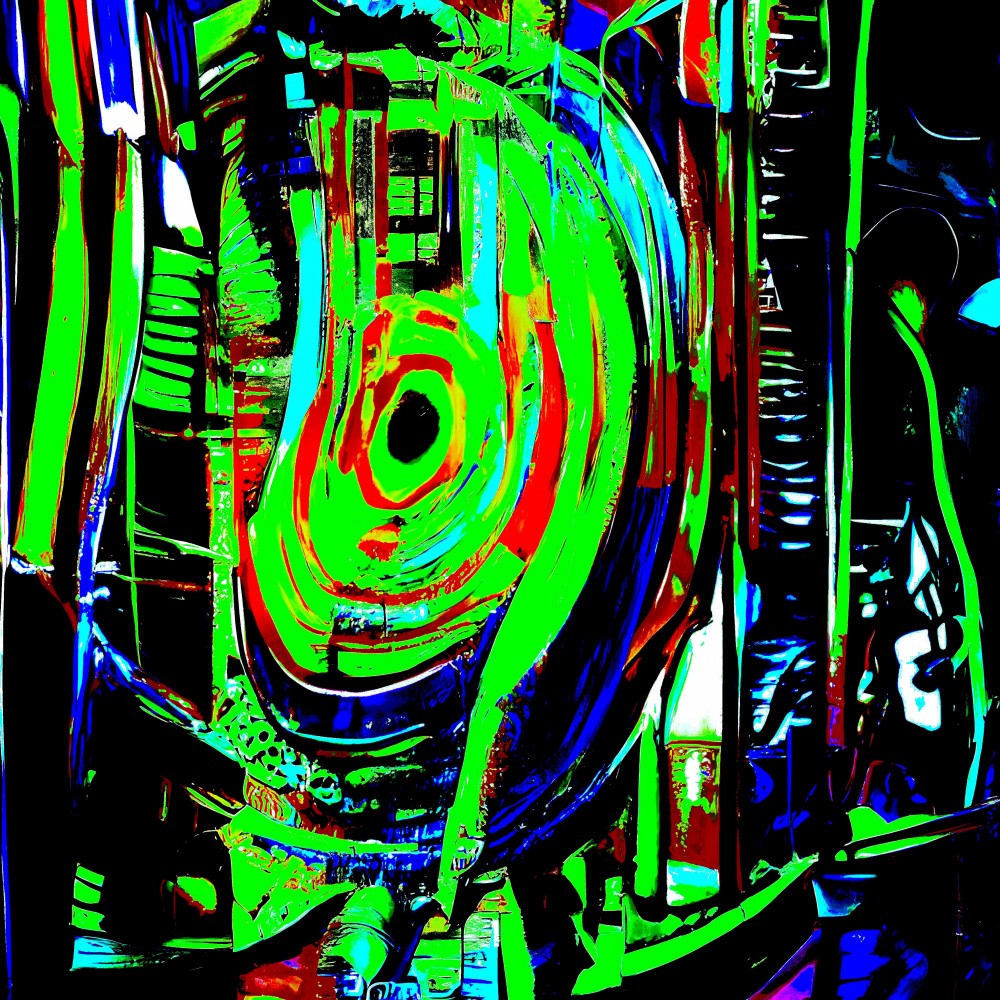 A digital dance of bright colors and whimsical lines in a vibrant abstract composition