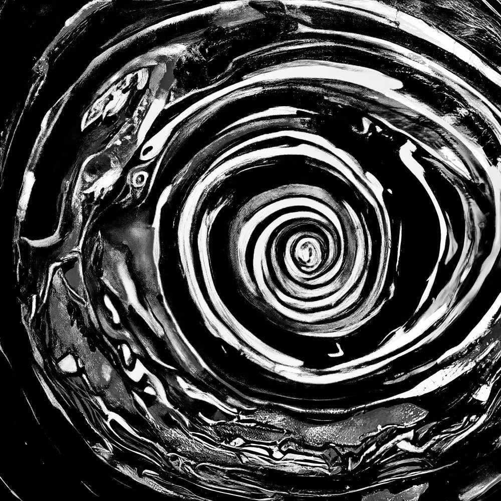 The black and white vortex of dreams in digital paint