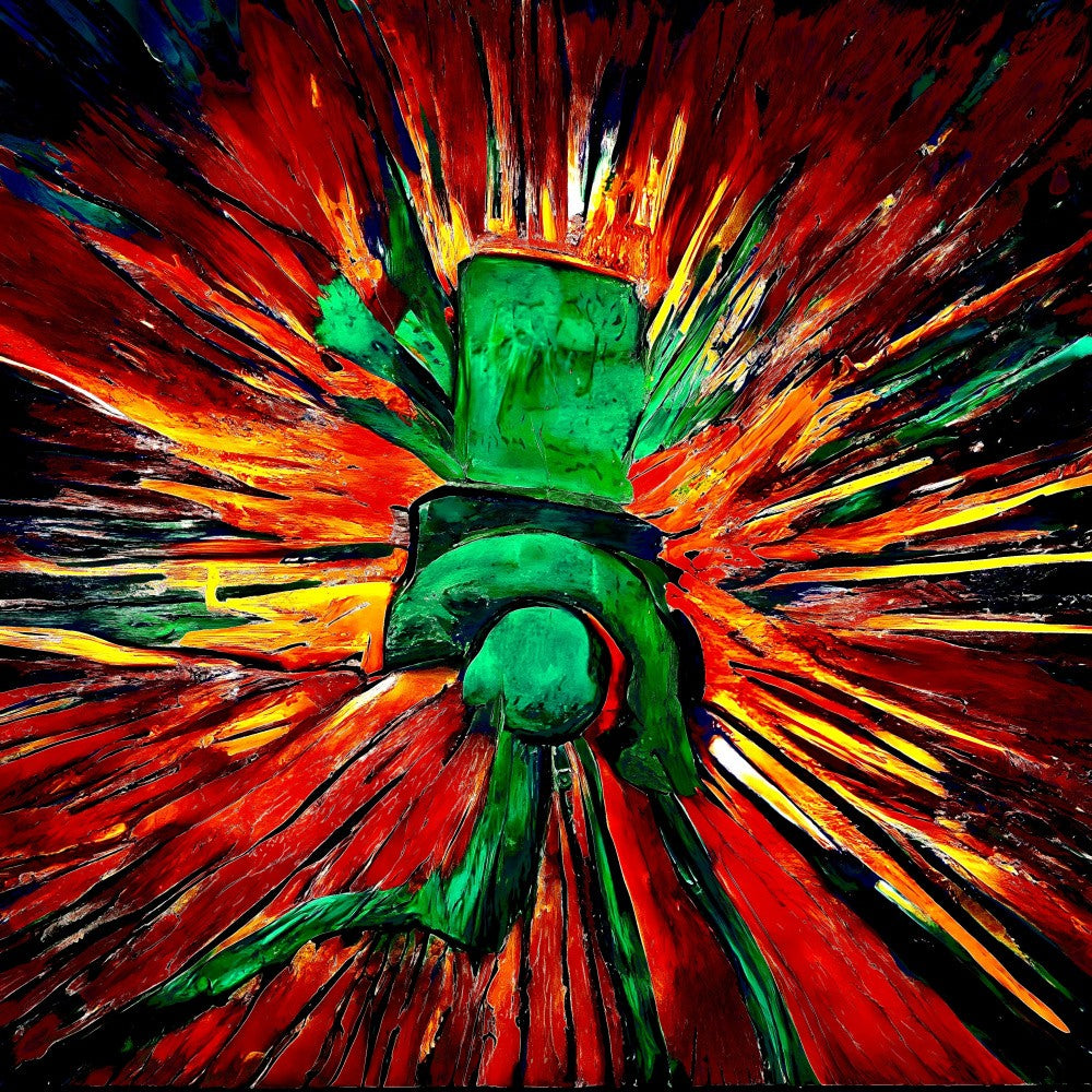 A green burst of abstract expressionism