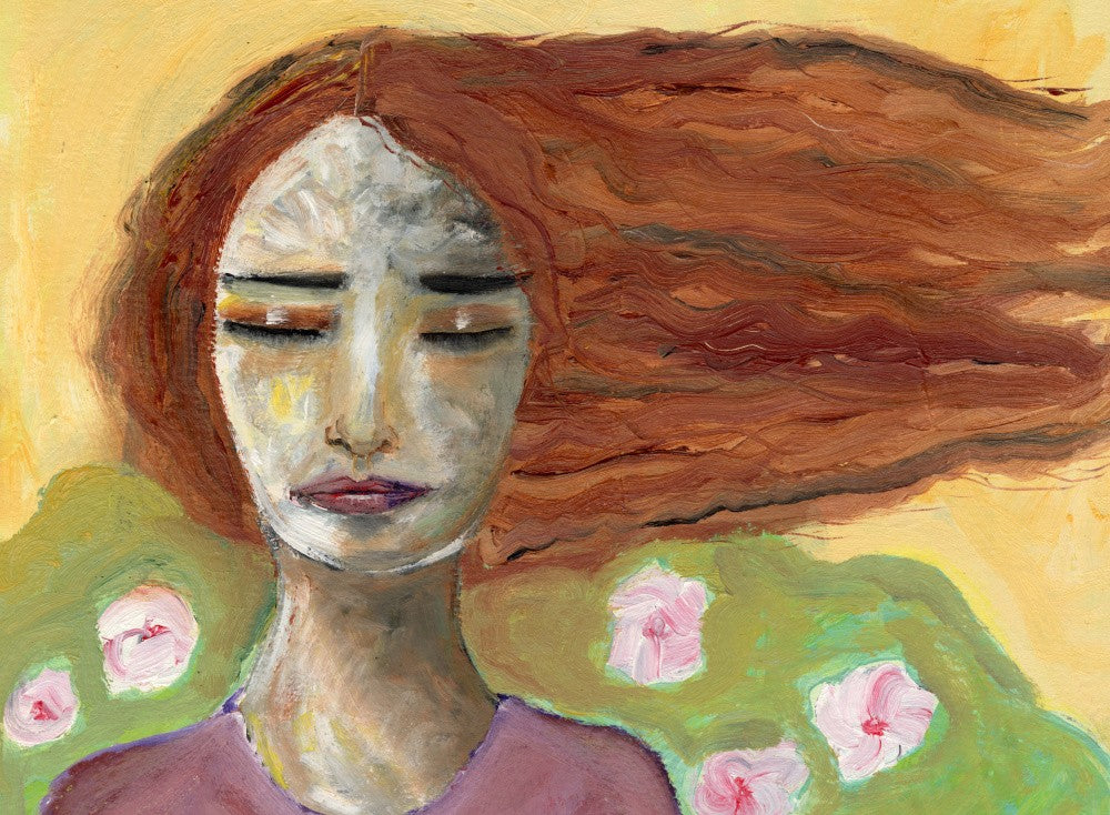 Lady dreaming in the wind.
