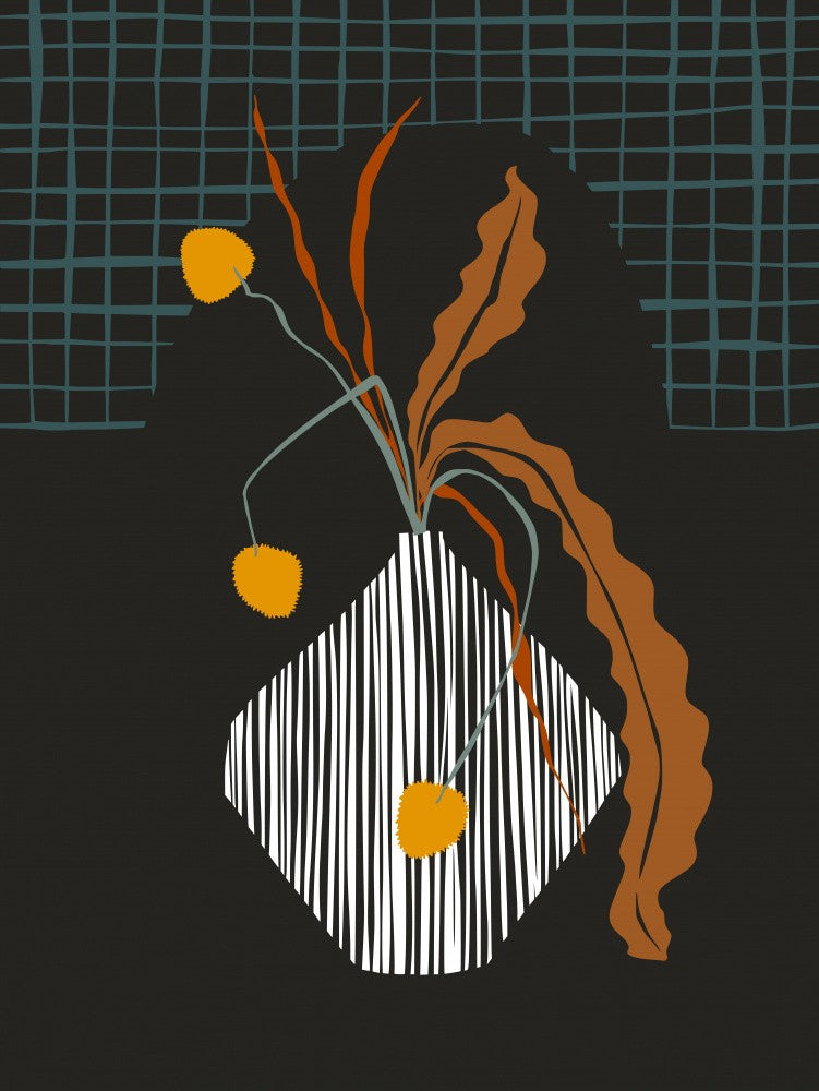 Ikebana milieu du siècle foncé