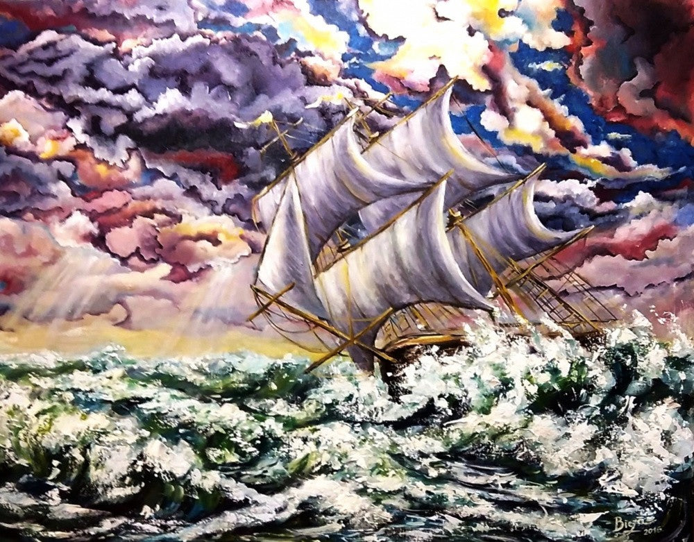 Sailing Ship In a Storm