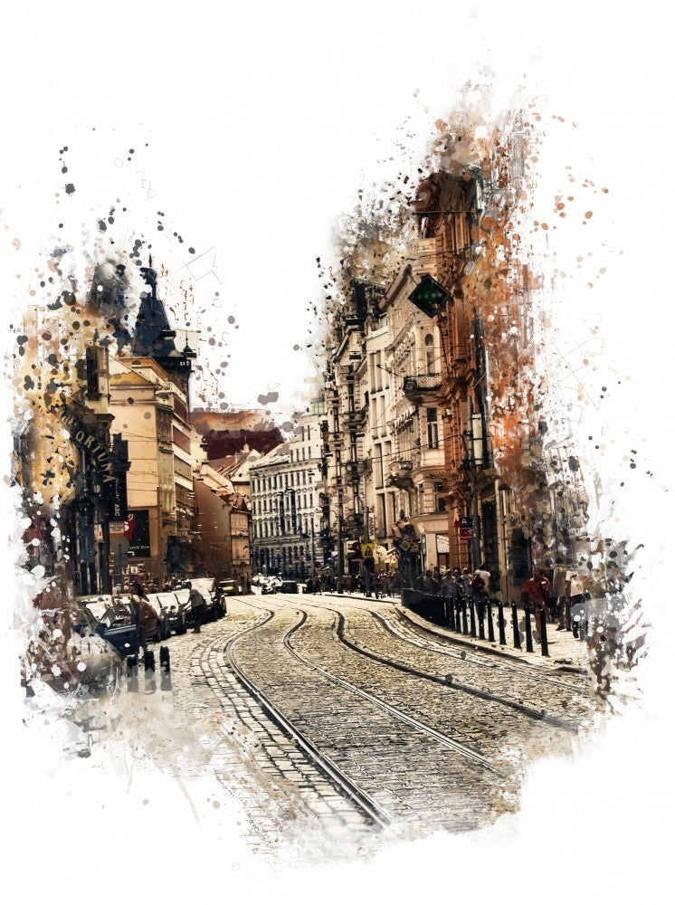Prague Czechia Watercolor Painting City Art (5)