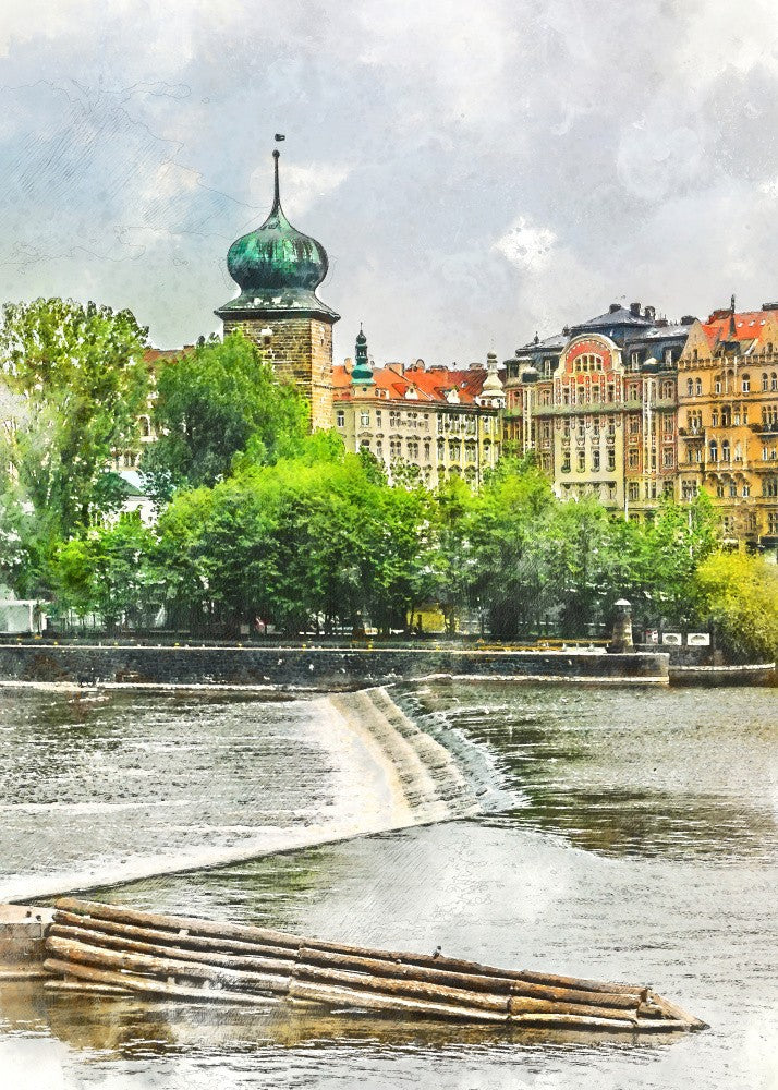 Prague Czechia Watercolor Painting City Art (6)