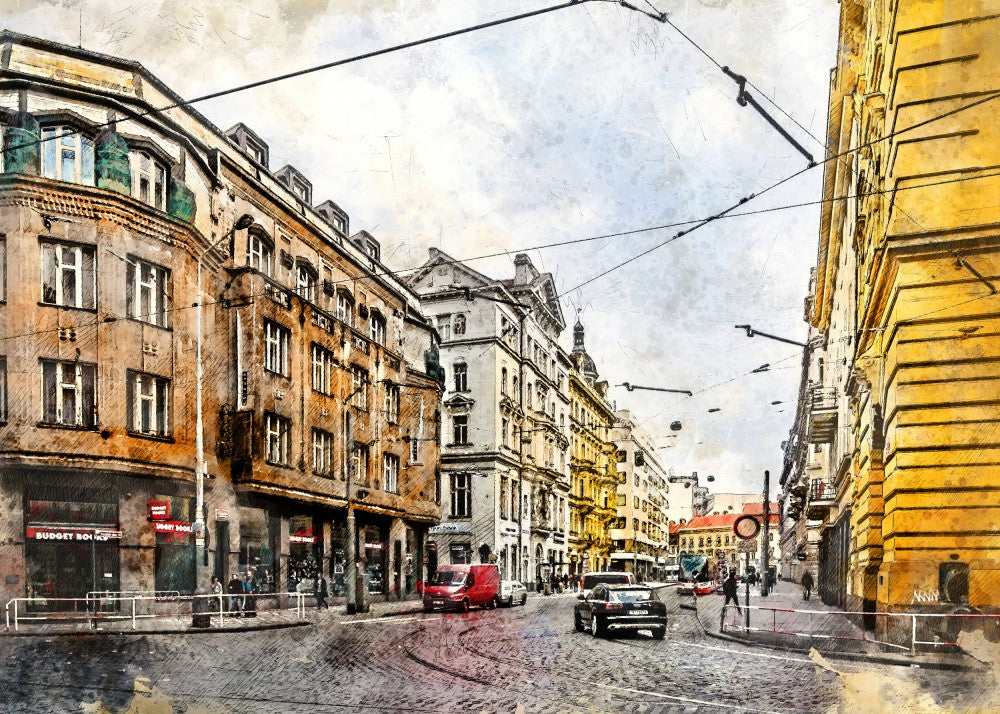 Prague Czechia Watercolor Painting City Art (19)