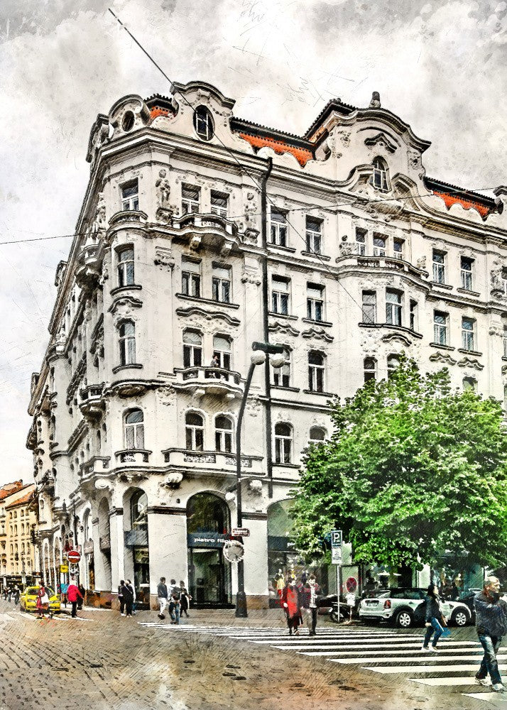 Prague Czechia Watercolor Painting City Art (20)