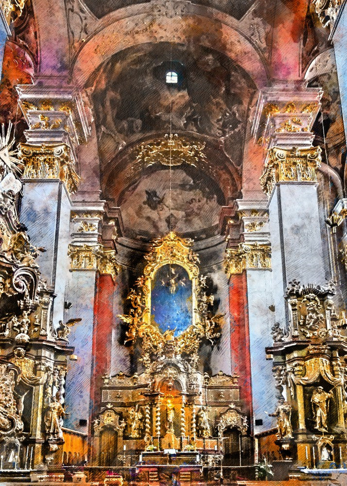 Prague Czechia Watercolor Painting City Art (22)