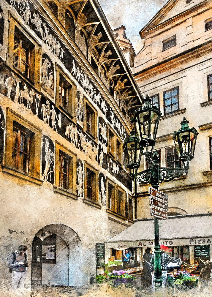 Prague Czechia Watercolor Painting City Art (23)