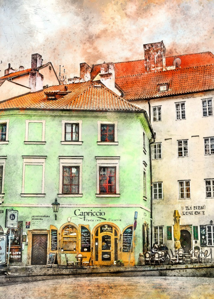 Prague Czechia Watercolor Painting City Art (30)