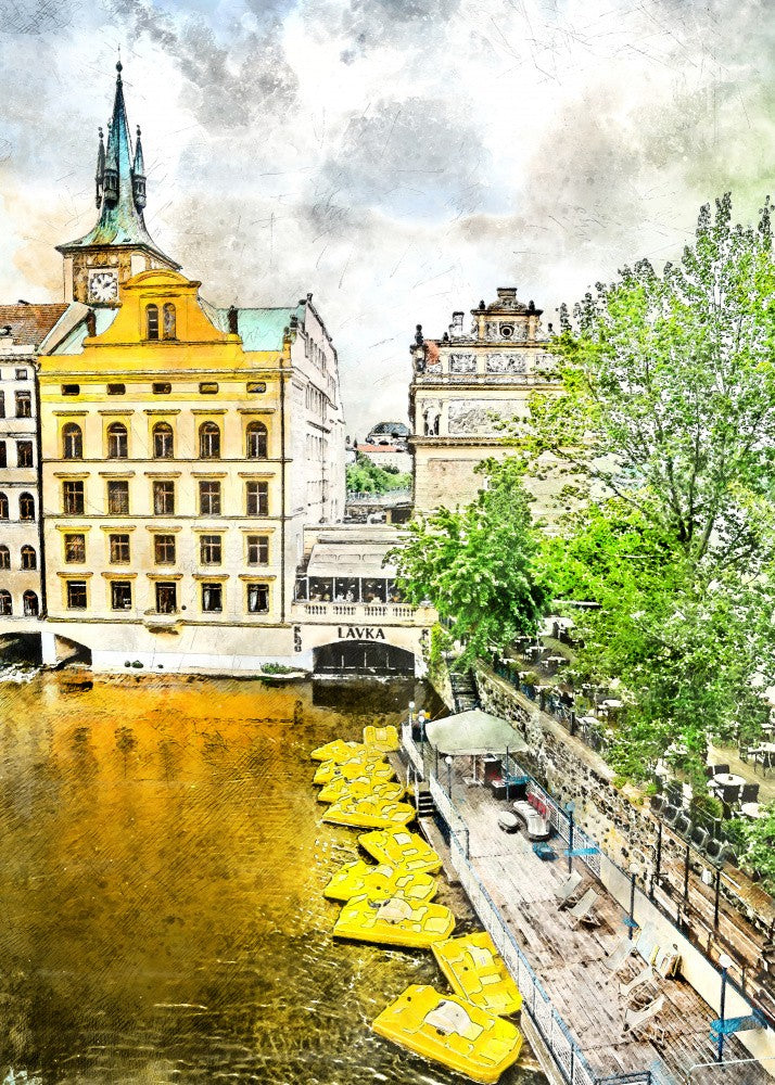 Prague Czechia Watercolor Painting City Art (32)