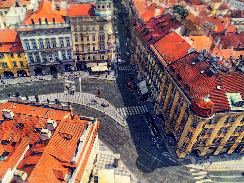 Prague Czechia Watercolor Painting City Art (40)