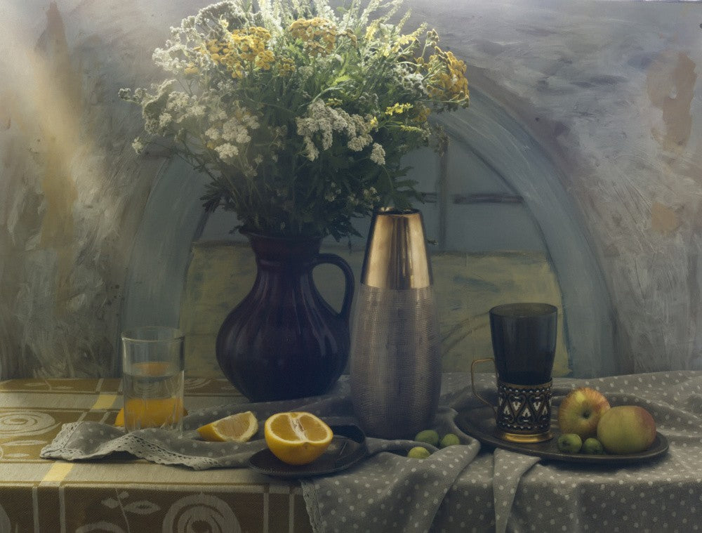 Still life with Orange and Flowers of Field