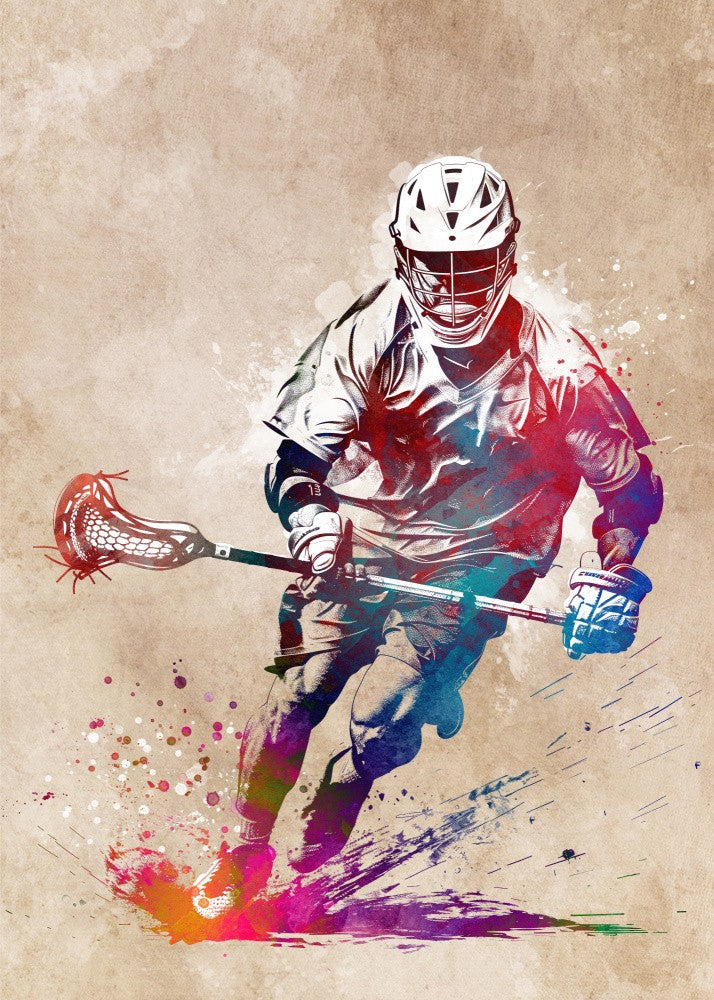 Sport Lacrosse Player Art Graphic