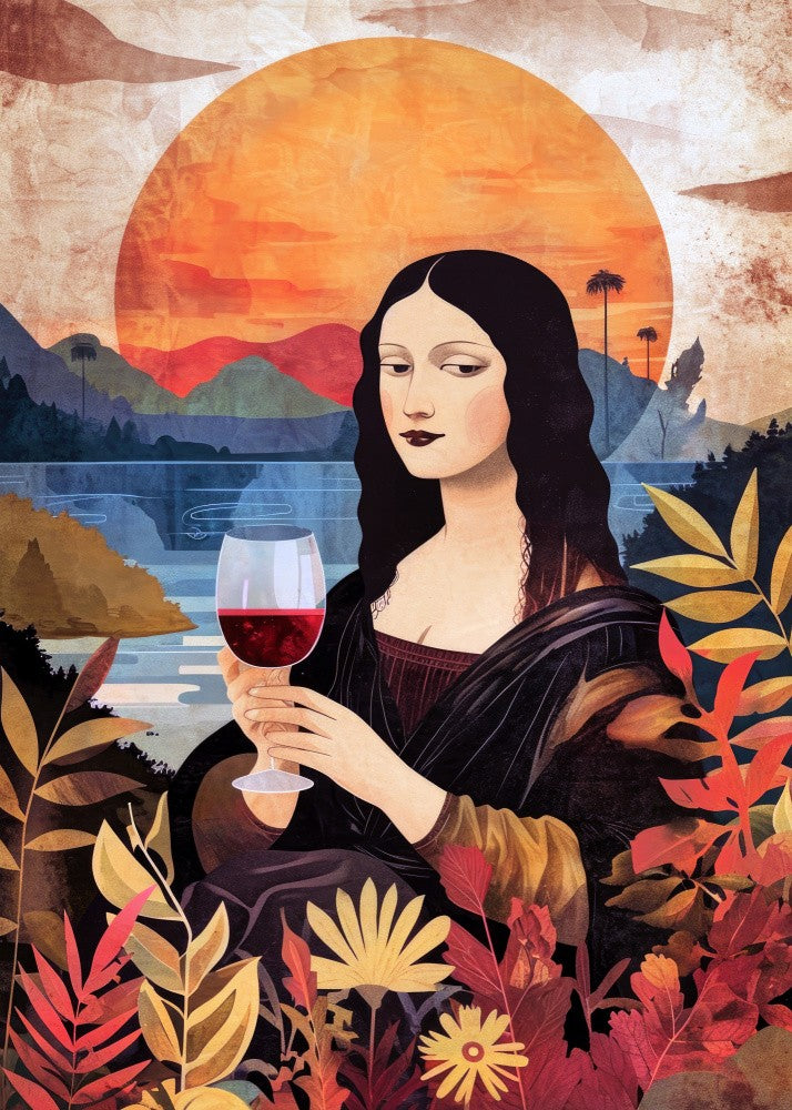 Mona Lisa Chill Out  Watercolor Digital Painting