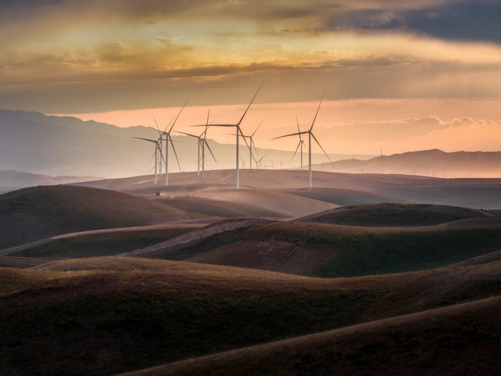 Sunset and Windmill