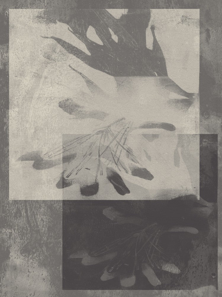 Whispering Leaves – Abstract Pattern in Taupe and White