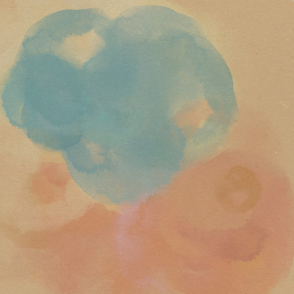 Peach & Blue Harmony – Abstract Watercolor Shapes