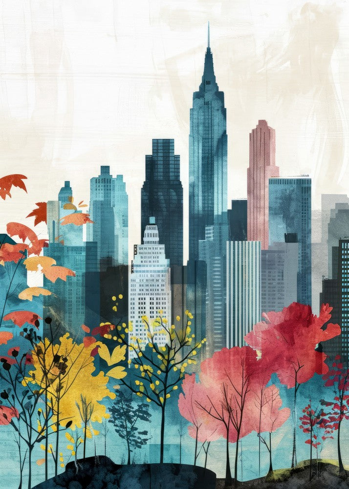 New York City  Watercolor Digital Painting (1)