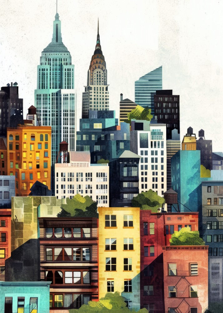 New York City  Watercolor Digital Painting (2)