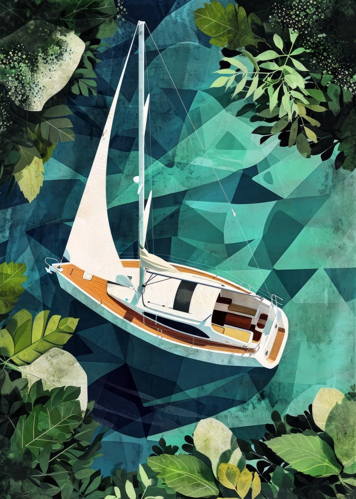 Vacation Yachting Watercolor Digital Painting (2)