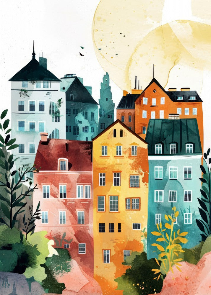 Warsaw Watercolor Digital Painting