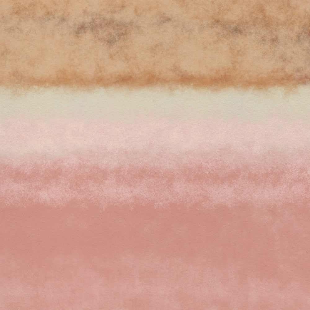 Abstract watercolor landscape in pastel colors no. 1. Pink, white, ochre.