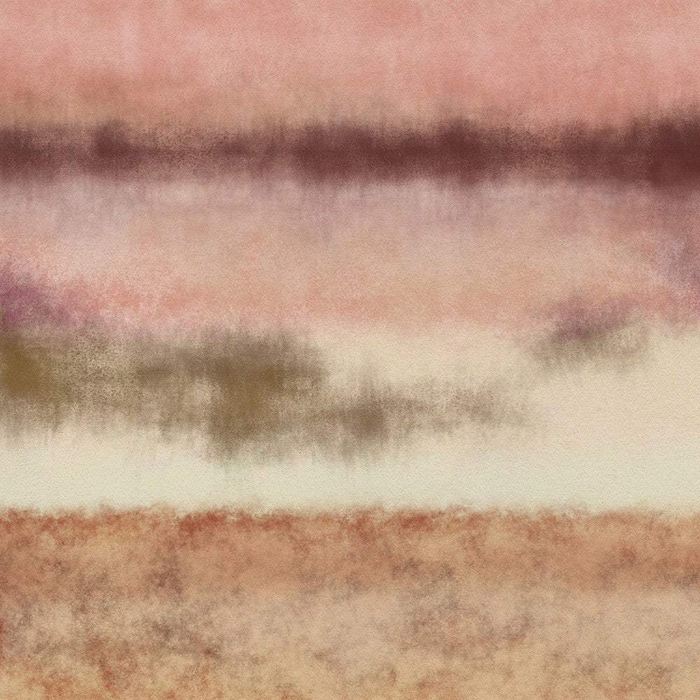 Paysage abstrait à l'aquarelle en couleurs pastel n° 2. Rose, blanc, beige.