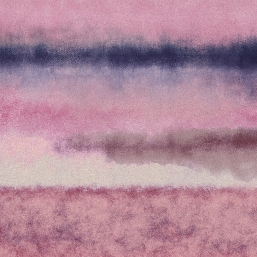 Abstrakte Aquarelllandschaft in Pastellfarben Nr. 4. Pink, Violett, Weiß.