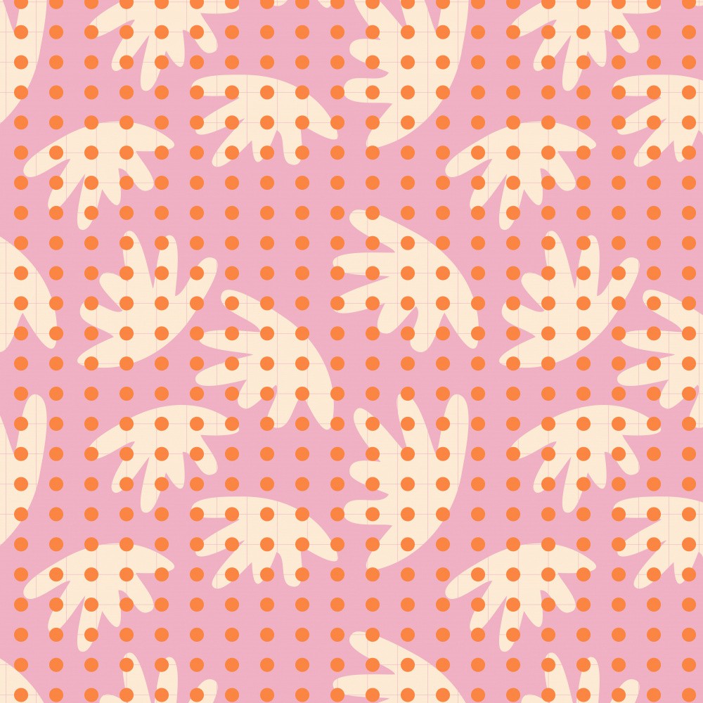 Psychedelic Terra Blossoms. 70s Retro Abstract Organic Geometry No. 11