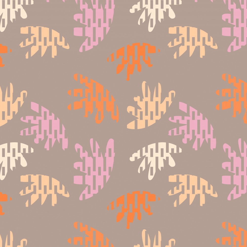 Psychedelische Terra-Blüten. 70er Retro Abstrakte Organische Geometrie Nr. 15
