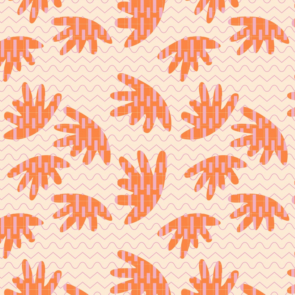 Psychedelic Terra Blossoms. 70s Retro Abstract Organic Geometry No. 18