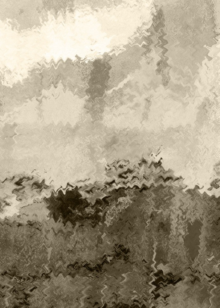 Over the Hills. Reflections. Abstract Lanscape In Neutral Colors No. 2