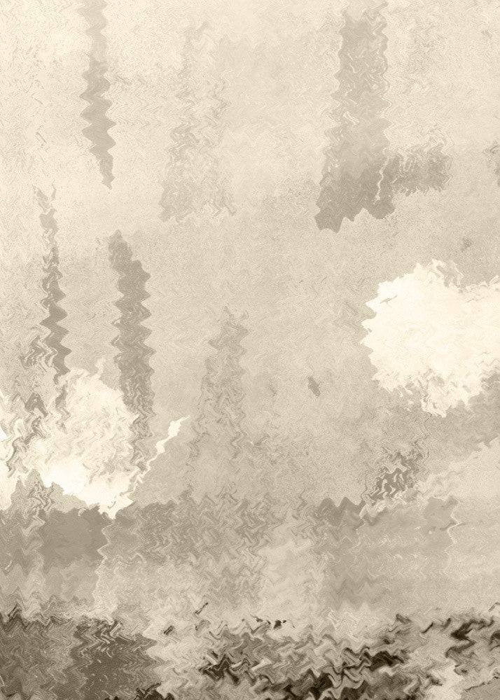 Two Moons. Reflections. Abstract Lanscape In Neutral Colors No.1