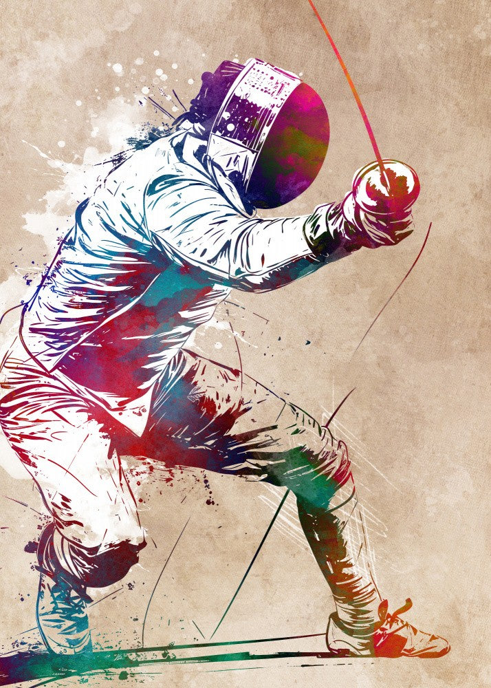 Fencer sport art