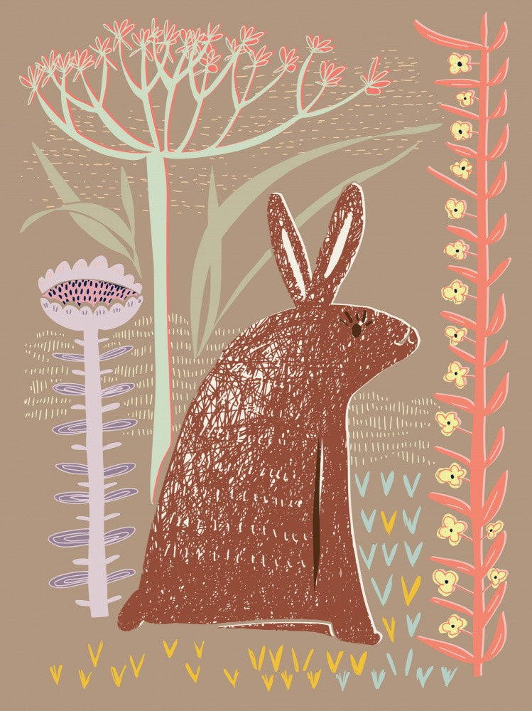 Block print brown bunny