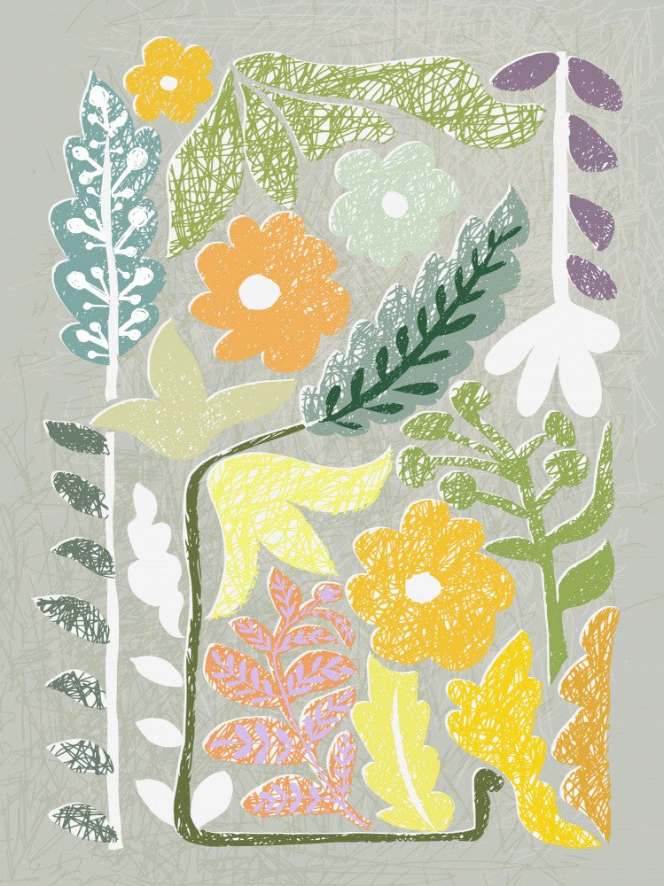 Block print spring meadow