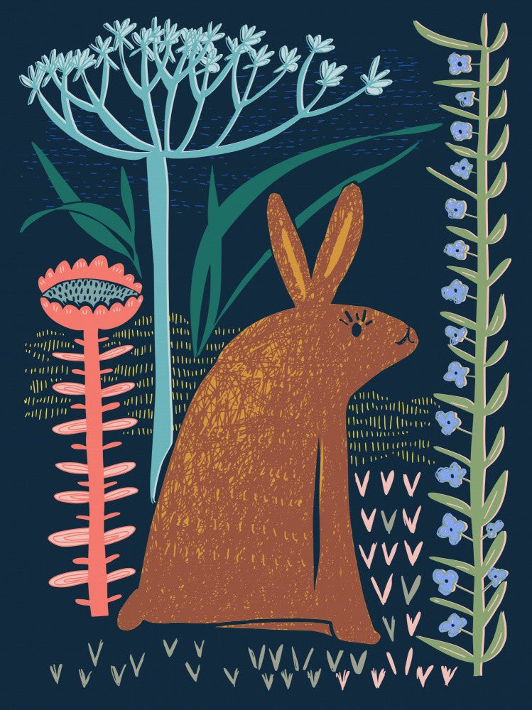 Block print bunny