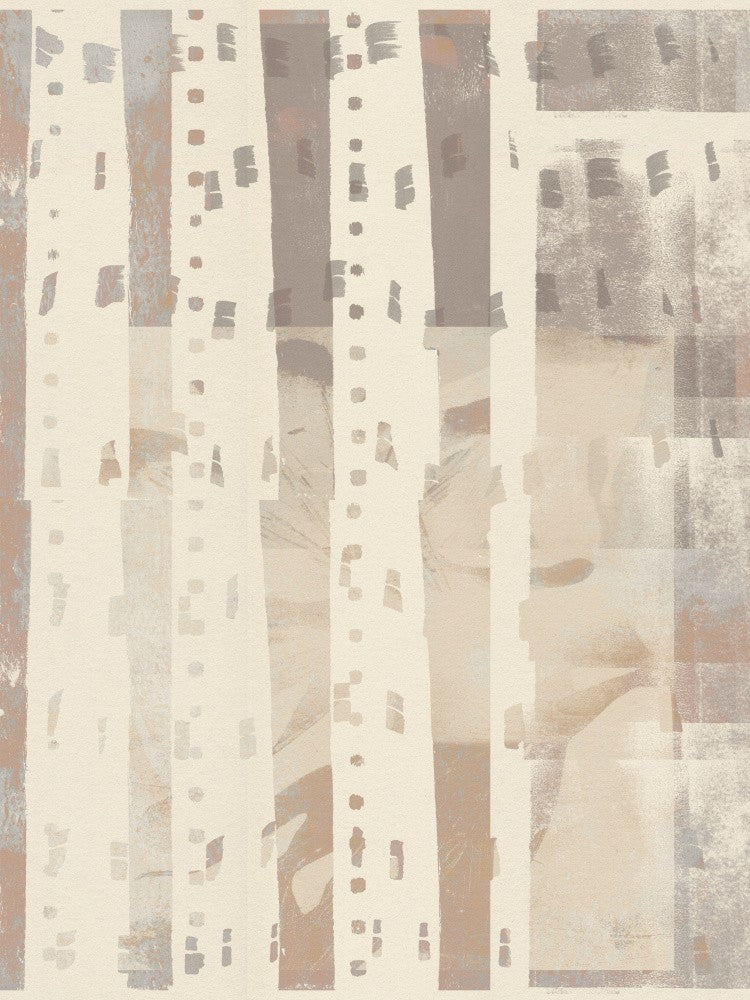Neutral Abstract pattern in light terracotta, taupe and white.