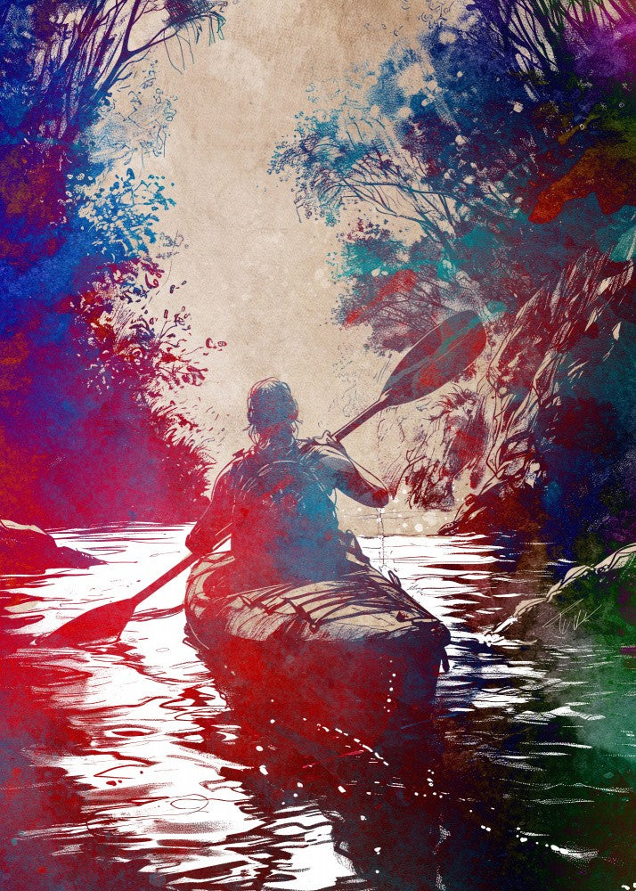Kayaking sport art