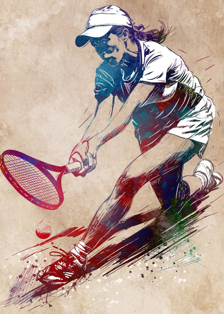 Tennis player sport art