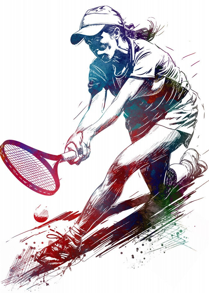 Tennis player sport art