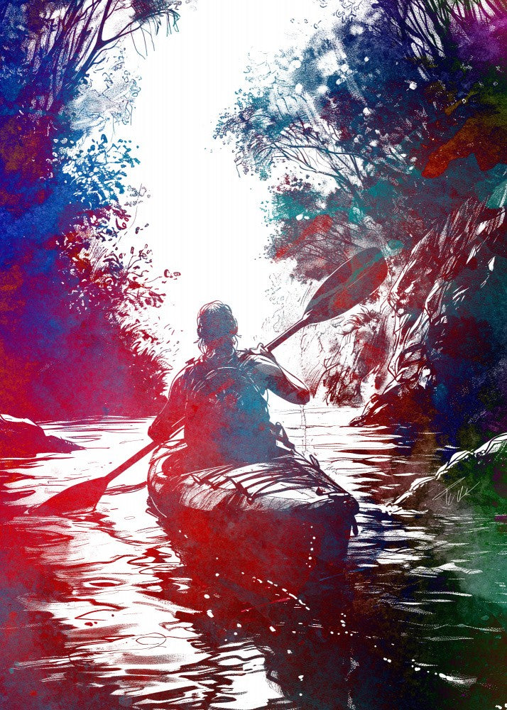 Kayaking sport art